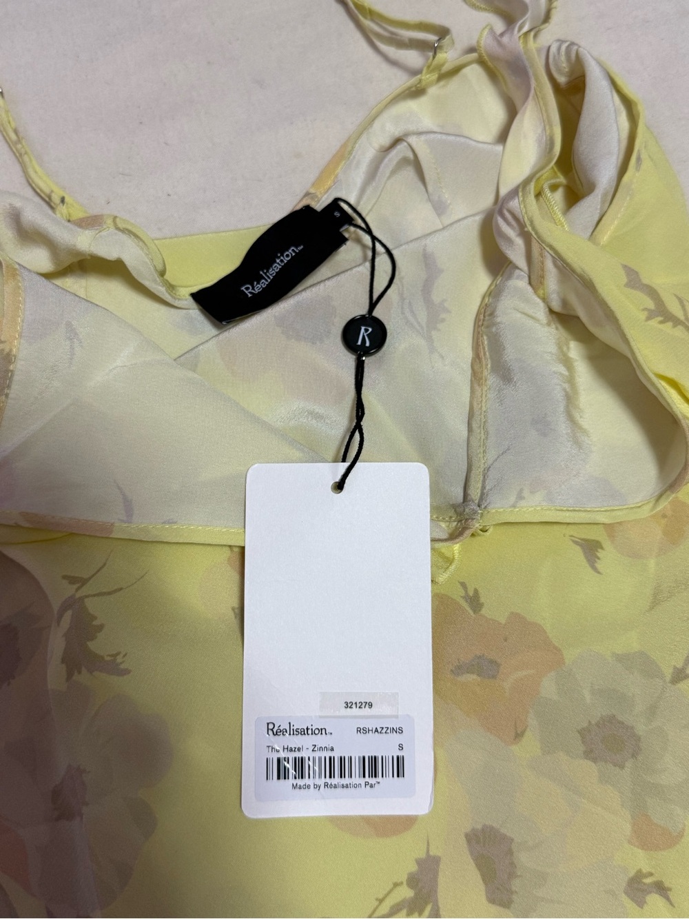 NWT Realisation Par the Hazel Zinnia Yellow Floral Ruffle Mini Dress - Picture 6 of 7
